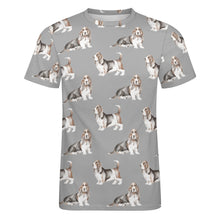 Load image into Gallery viewer, Watercolor Elegance Basset Hounds Men&#39;s Cotton T-Shirt-Apparel-Apparel, Basset Hound, Dog Dad Gifts, T Shirt-24