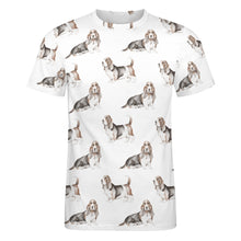 Load image into Gallery viewer, Watercolor Elegance Basset Hounds Men&#39;s Cotton T-Shirt-Apparel-Apparel, Basset Hound, Dog Dad Gifts, T Shirt-3