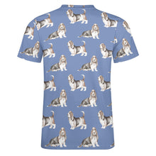 Load image into Gallery viewer, Watercolor Elegance Basset Hounds Men&#39;s Cotton T-Shirt-Apparel-Apparel, Basset Hound, Dog Dad Gifts, T Shirt-9