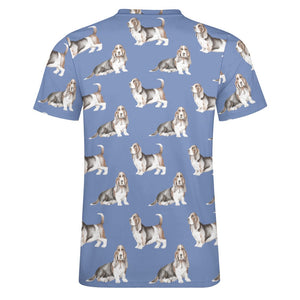 Watercolor Elegance Basset Hounds Men's Cotton T-Shirt-Apparel-Apparel, Basset Hound, Dog Dad Gifts, T Shirt-9