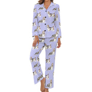 Watercolor Elegance Basset Hounds Pajamas Set for Women-Pajamas-Basset Hound, Dog Mom Gifts, Pajamas-22