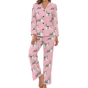 Watercolor Elegance Basset Hounds Pajamas Set for Women-Pajamas-Basset Hound, Dog Mom Gifts, Pajamas-7