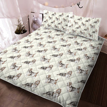 Load image into Gallery viewer, Watercolor Elegance Basset Hounds Quilted Bedding Set-Bedding-Basset Hound, Bedding, Blankets, Home Decor-10