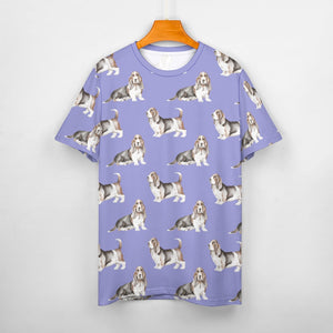 Watercolor Elegance Basset Hounds Women's Cotton T-Shirt-Apparel-Apparel, Basset Hound, Dog Mom Gifts, T Shirt-28