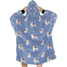 Load image into Gallery viewer, Watercolor Elegance Beagles Blanket Hoodie for Women-Blanket-Apparel, Beagle, Blanket Hoodie, Blankets, Dog Mom Gifts-23