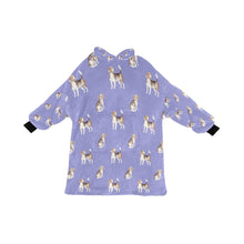 Load image into Gallery viewer, Watercolor Elegance Beagles Blanket Hoodie for Women-Blanket-Apparel, Beagle, Blanket Hoodie, Blankets, Dog Mom Gifts-Lavender Purple-ONE SIZE-27