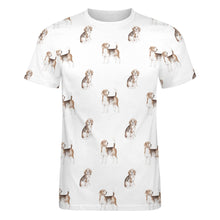 Load image into Gallery viewer, Watercolor Elegance Beagles Men&#39;s Cotton T-Shirt-Apparel-Apparel, Beagle, Dog Dad Gifts, Shirt, T Shirt-10