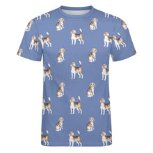 Load image into Gallery viewer, Watercolor Elegance Beagles Men&#39;s Cotton T-Shirt-Apparel-Apparel, Beagle, Dog Dad Gifts, Shirt, T Shirt-16