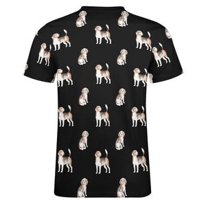 Watercolor Elegance Beagles Men's Cotton T-Shirt-Apparel-Apparel, Beagle, Dog Dad Gifts, Shirt, T Shirt-20