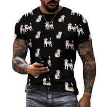 Load image into Gallery viewer, Watercolor Elegance Beagles Men&#39;s Cotton T-Shirt-Apparel-Apparel, Beagle, Dog Dad Gifts, Shirt, T Shirt-21