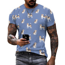 Load image into Gallery viewer, Watercolor Elegance Beagles Men&#39;s Cotton T-Shirt-Apparel-Apparel, Beagle, Dog Dad Gifts, Shirt, T Shirt-24