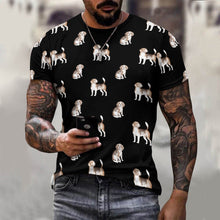 Load image into Gallery viewer, Watercolor Elegance Beagles Men&#39;s Cotton T-Shirt-Apparel-Apparel, Beagle, Dog Dad Gifts, Shirt, T Shirt-2