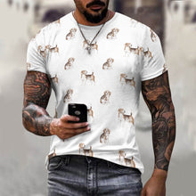 Load image into Gallery viewer, Watercolor Elegance Beagles Men&#39;s Cotton T-Shirt-Apparel-Apparel, Beagle, Dog Dad Gifts, Shirt, T Shirt-3