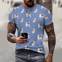 Load image into Gallery viewer, Watercolor Elegance Beagles Men&#39;s Cotton T-Shirt-Apparel-Apparel, Beagle, Dog Dad Gifts, Shirt, T Shirt-1