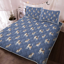 Load image into Gallery viewer, Watercolor Elegance Beagles Quilted Bedding Set-Bedding-Beagle, Bedding, Blankets, Home Decor-12