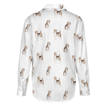 Load image into Gallery viewer, Watercolor Elegance Beagles Women&#39;s Shirt-Apparel-Apparel, Beagle, Dog Mom Gifts, Shirt-15