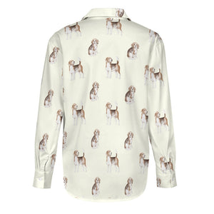 Watercolor Elegance Beagles Women's Shirt-Apparel-Apparel, Beagle, Dog Mom Gifts, Shirt-19