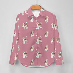 Watercolor Elegance Beagles Women's Shirt-Apparel-Apparel, Beagle, Dog Mom Gifts, Shirt-23