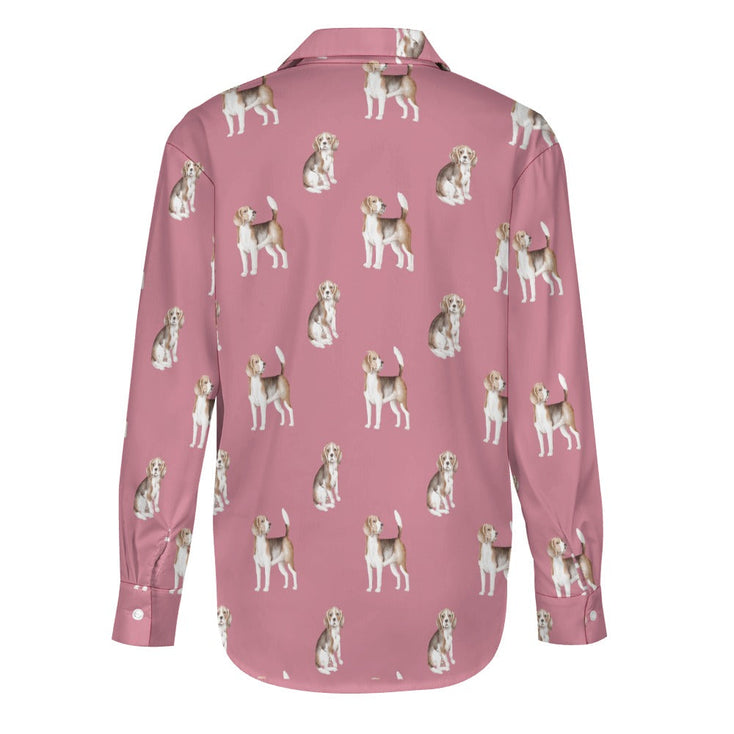 Watercolor Elegance Beagles Women's Shirt-Apparel-Apparel, Beagle, Dog Mom Gifts, Shirt-25