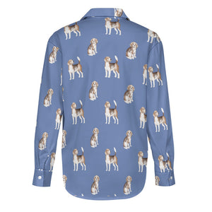 Watercolor Elegance Beagles Women's Shirt-Apparel-Apparel, Beagle, Dog Mom Gifts, Shirt-28