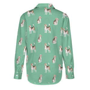 Watercolor Elegance Beagles Women's Shirt-Apparel-Apparel, Beagle, Dog Mom Gifts, Shirt-31