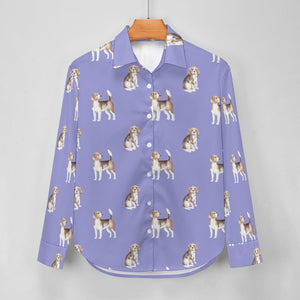 Watercolor Elegance Beagles Women's Shirt-Apparel-Apparel, Beagle, Dog Mom Gifts, Shirt-35