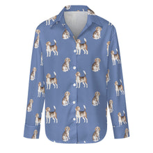 Load image into Gallery viewer, Watercolor Elegance Beagles Women&#39;s Shirt-Apparel-Apparel, Beagle, Dog Mom Gifts, Shirt-S-Cornflower Blue-27