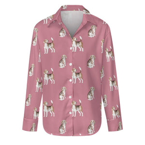 Watercolor Elegance Beagles Women's Shirt-Apparel-Apparel, Beagle, Dog Mom Gifts, Shirt-S-Dusty Rose-24