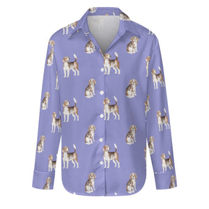 Watercolor Elegance Beagles Women's Shirt-Apparel-Apparel, Beagle, Dog Mom Gifts, Shirt-S-Lavender Purple-36