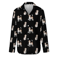 Load image into Gallery viewer, Watercolor Elegance Beagles Women&#39;s Shirt-Apparel-Apparel, Beagle, Dog Mom Gifts, Shirt-S-Midnight Black-11