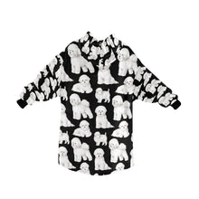 Load image into Gallery viewer, Watercolor Elegance Bichon Frise Blanket Hoodie-Blanket-Apparel, Bichon Frise, Blanket Hoodie, Blankets, Dog Mom Gifts-10