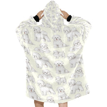 Load image into Gallery viewer, Watercolor Elegance Bichon Frise Blanket Hoodie-Blanket-Apparel, Bichon Frise, Blanket Hoodie, Blankets, Dog Mom Gifts-14