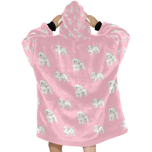 Watercolor Elegance Bichon Frise Blanket Hoodie-Blanket-Apparel, Bichon Frise, Blanket Hoodie, Blankets, Dog Mom Gifts-16