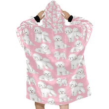 Load image into Gallery viewer, Watercolor Elegance Bichon Frise Blanket Hoodie-Blanket-Apparel, Bichon Frise, Blanket Hoodie, Blankets, Dog Mom Gifts-17