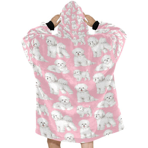 Watercolor Elegance Bichon Frise Blanket Hoodie-Blanket-Apparel, Bichon Frise, Blanket Hoodie, Blankets, Dog Mom Gifts-17