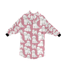 Load image into Gallery viewer, Watercolor Elegance Bichon Frise Blanket Hoodie-Blanket-Apparel, Bichon Frise, Blanket Hoodie, Blankets, Dog Mom Gifts-19