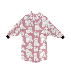 Watercolor Elegance Bichon Frise Blanket Hoodie-Blanket-Apparel, Bichon Frise, Blanket Hoodie, Blankets, Dog Mom Gifts-19