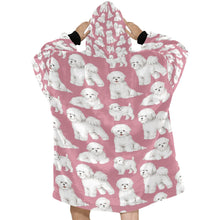 Load image into Gallery viewer, Watercolor Elegance Bichon Frise Blanket Hoodie-Blanket-Apparel, Bichon Frise, Blanket Hoodie, Blankets, Dog Mom Gifts-20