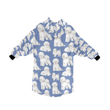 Load image into Gallery viewer, Watercolor Elegance Bichon Frise Blanket Hoodie-Blanket-Apparel, Bichon Frise, Blanket Hoodie, Blankets, Dog Mom Gifts-22