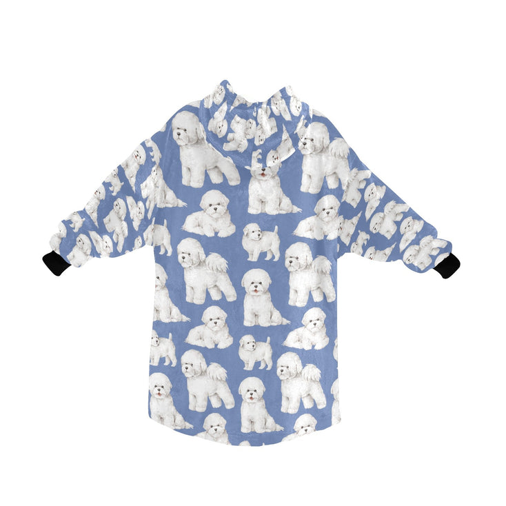 Watercolor Elegance Bichon Frise Blanket Hoodie-Blanket-Apparel, Bichon Frise, Blanket Hoodie, Blankets, Dog Mom Gifts-22