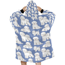 Load image into Gallery viewer, Watercolor Elegance Bichon Frise Blanket Hoodie-Blanket-Apparel, Bichon Frise, Blanket Hoodie, Blankets, Dog Mom Gifts-23