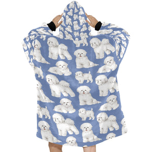 Watercolor Elegance Bichon Frise Blanket Hoodie-Blanket-Apparel, Bichon Frise, Blanket Hoodie, Blankets, Dog Mom Gifts-23