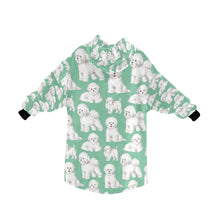 Load image into Gallery viewer, Watercolor Elegance Bichon Frise Blanket Hoodie-Blanket-Apparel, Bichon Frise, Blanket Hoodie, Blankets, Dog Mom Gifts-25