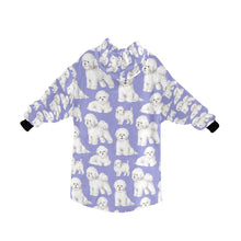 Load image into Gallery viewer, Watercolor Elegance Bichon Frise Blanket Hoodie-Blanket-Apparel, Bichon Frise, Blanket Hoodie, Blankets, Dog Mom Gifts-28