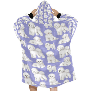 Watercolor Elegance Bichon Frise Blanket Hoodie-Blanket-Apparel, Bichon Frise, Blanket Hoodie, Blankets, Dog Mom Gifts-29