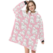 Load image into Gallery viewer, Watercolor Elegance Bichon Frise Blanket Hoodie-Blanket-Apparel, Bichon Frise, Blanket Hoodie, Blankets, Dog Mom Gifts-2