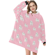 Load image into Gallery viewer, Watercolor Elegance Bichon Frise Blanket Hoodie-Blanket-Apparel, Bichon Frise, Blanket Hoodie, Blankets, Dog Mom Gifts-2