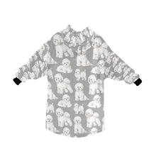 Load image into Gallery viewer, Watercolor Elegance Bichon Frise Blanket Hoodie-Blanket-Apparel, Bichon Frise, Blanket Hoodie, Blankets, Dog Mom Gifts-31