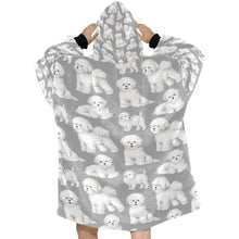 Load image into Gallery viewer, Watercolor Elegance Bichon Frise Blanket Hoodie-Blanket-Apparel, Bichon Frise, Blanket Hoodie, Blankets, Dog Mom Gifts-32