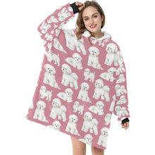 Load image into Gallery viewer, Watercolor Elegance Bichon Frise Blanket Hoodie-Blanket-Apparel, Bichon Frise, Blanket Hoodie, Blankets, Dog Mom Gifts-3